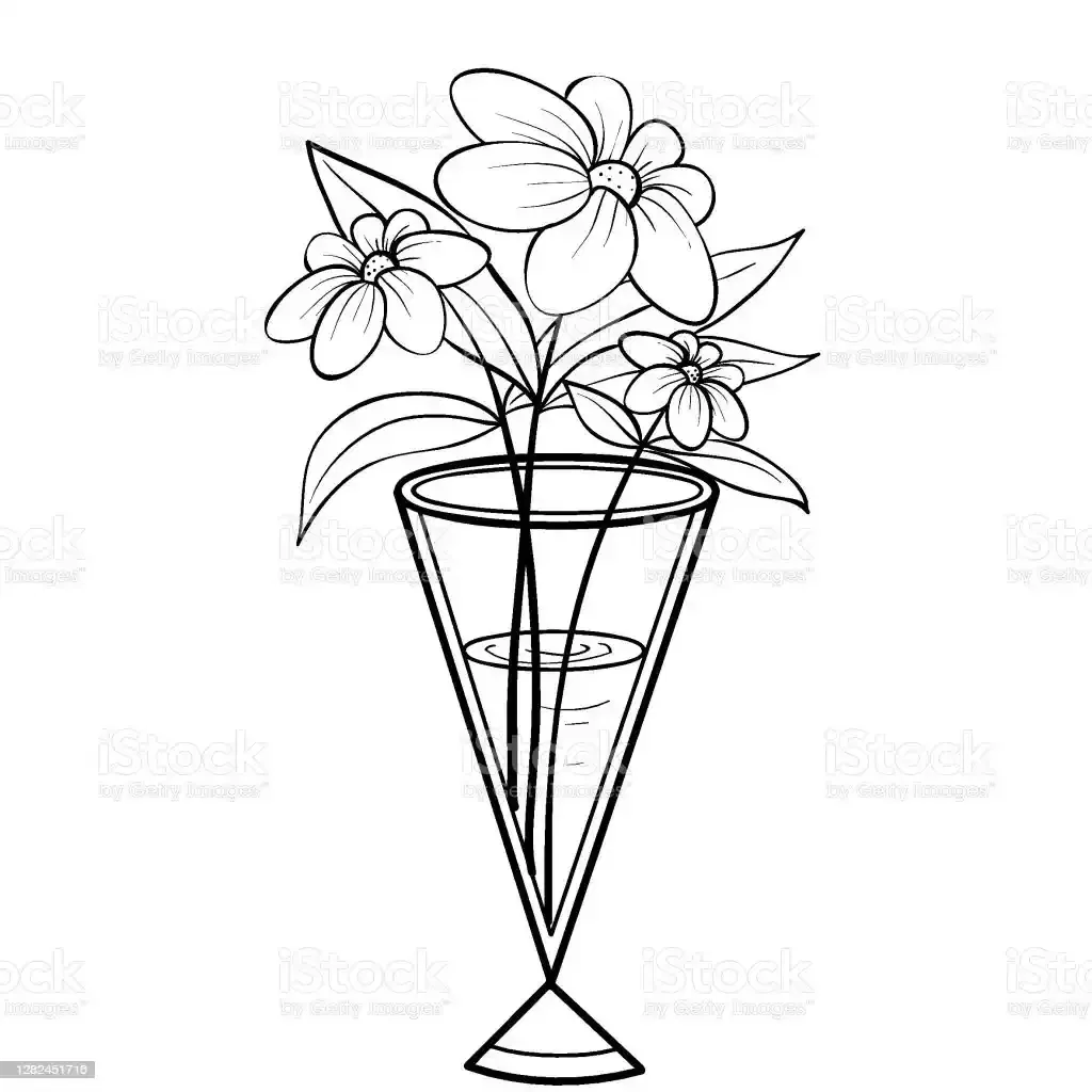 Kumpulan Sketsa Vas Bunga Terlengkap, Menarik dan Keren! 15 sketsa vas bunga