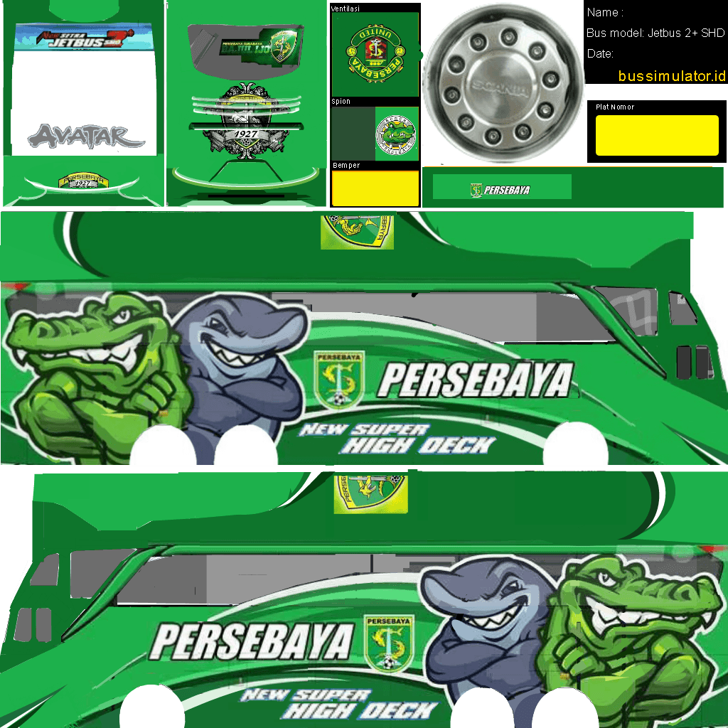 Kumpulan Livery Bussid Persebaya Terbagus dan Terlengkap 13 livery bussid persebaya