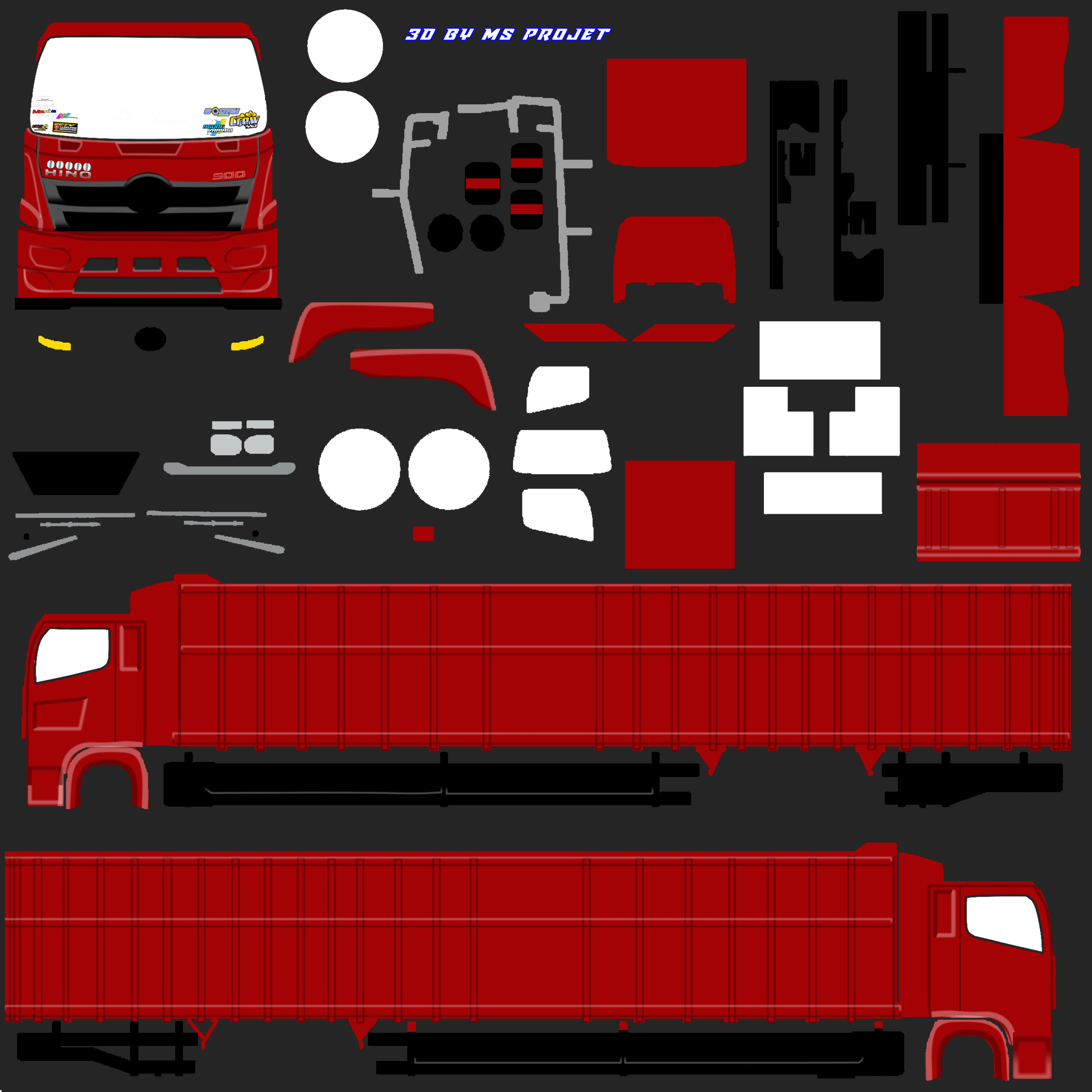 livery dump truck hino 500 bussid