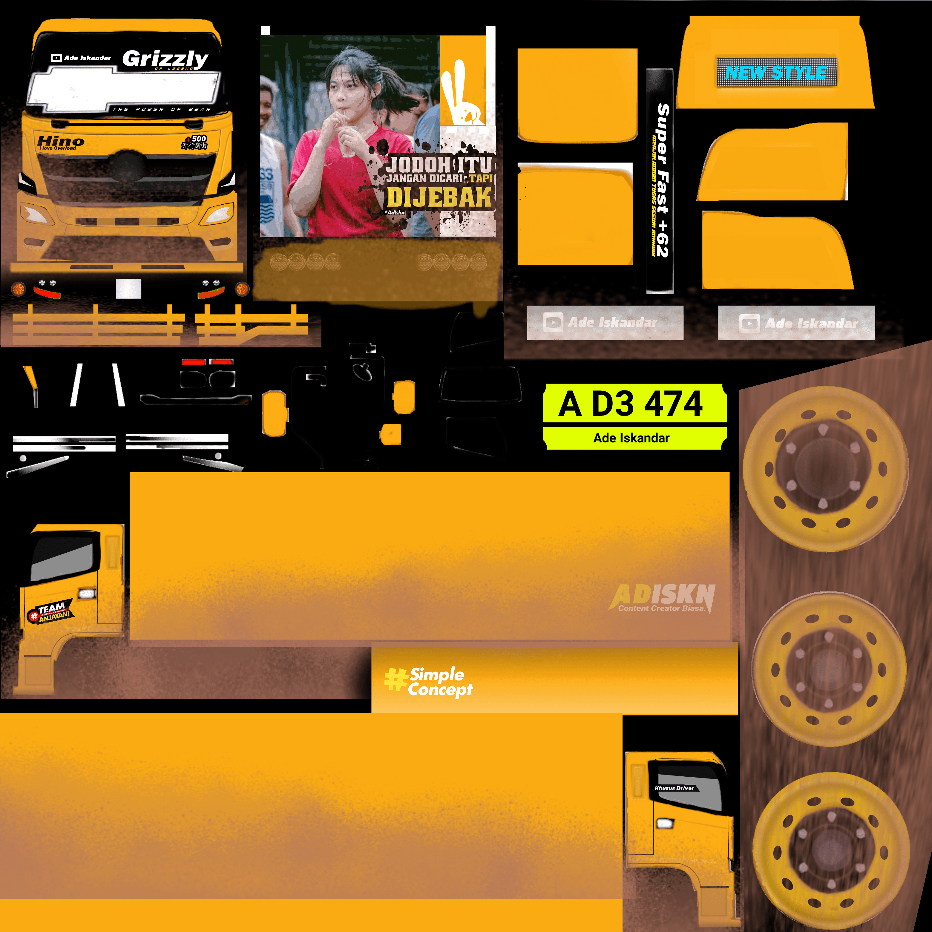 livery dump truck hino 500 bussid