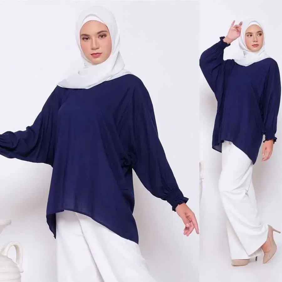 Baju Biru Tua Cocok Dengan Jilbab Warna Apa? Ini Dia Yg Cocok! 14 Baju Biru Tua Cocok Dengan Jilbab Warna Apa