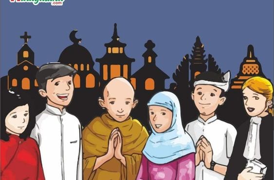 Gambar Kartun Toleransi Antar Umat Beragama