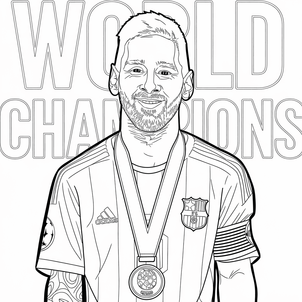 gambar mewarnai messi 12