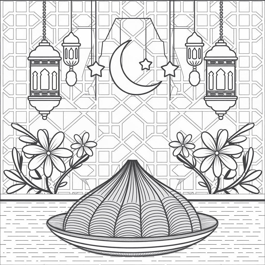 gambar mewarnai bulan ramadhan 6