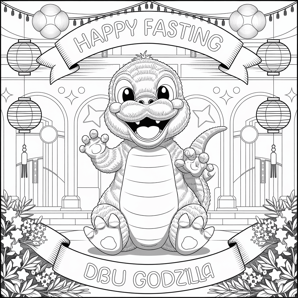 gambar mewarnai godzilla 5