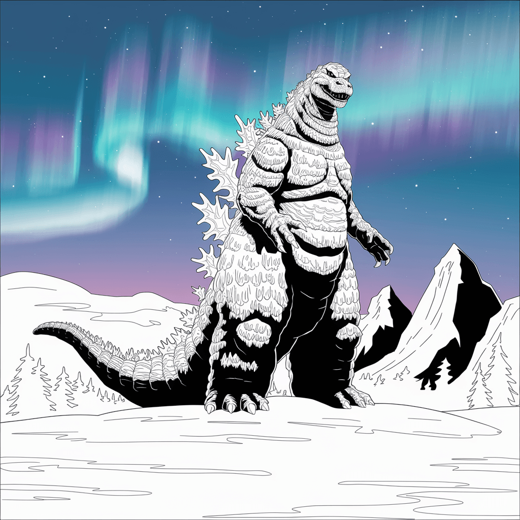 gambar mewarnai godzilla 26 