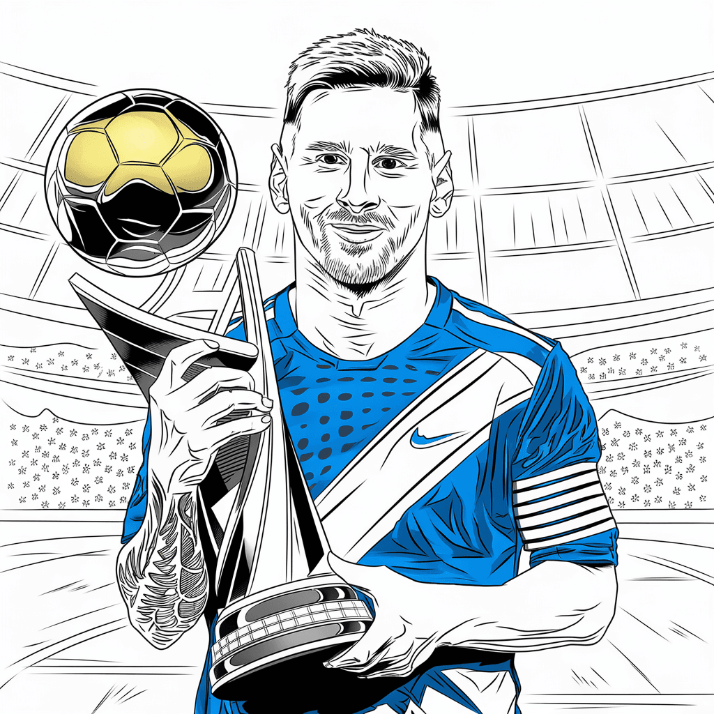 gambar mewarnai messi 5