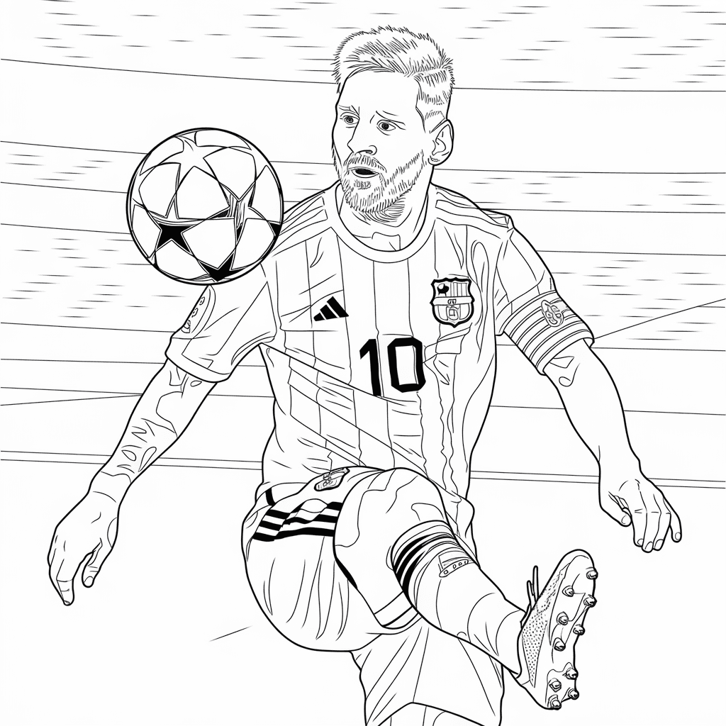 gambar mewarnai messi 10