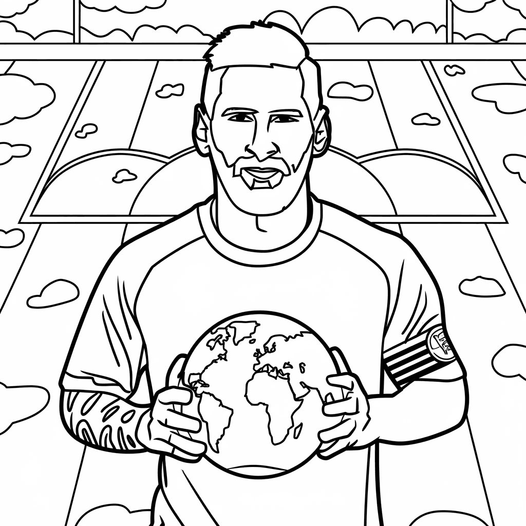 gambar mewarnai messi 16