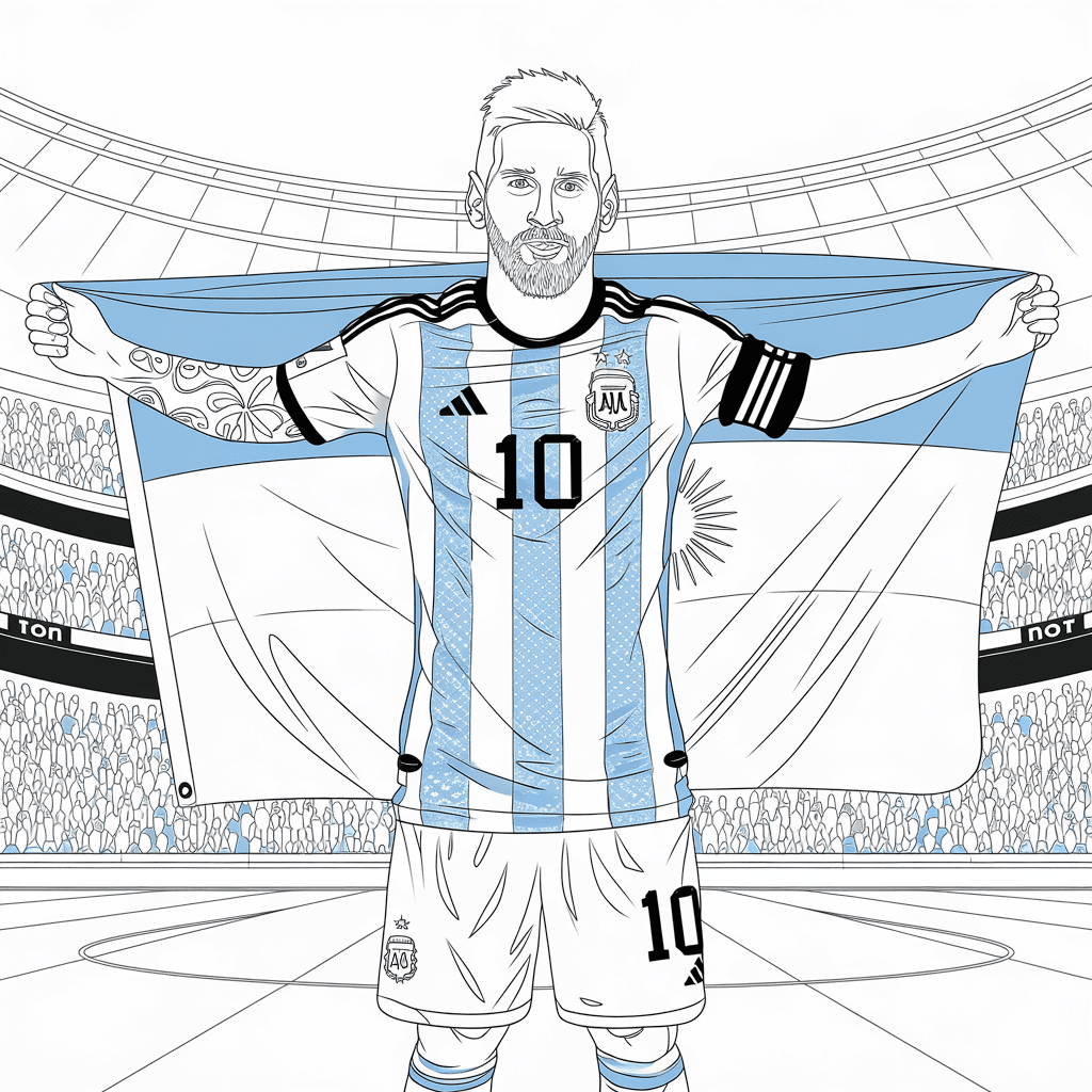 gambar mewarnai messi 22