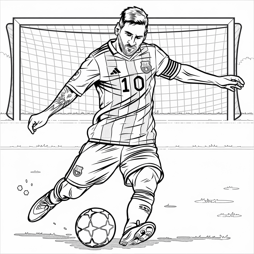 gambar mewarnai messi 6