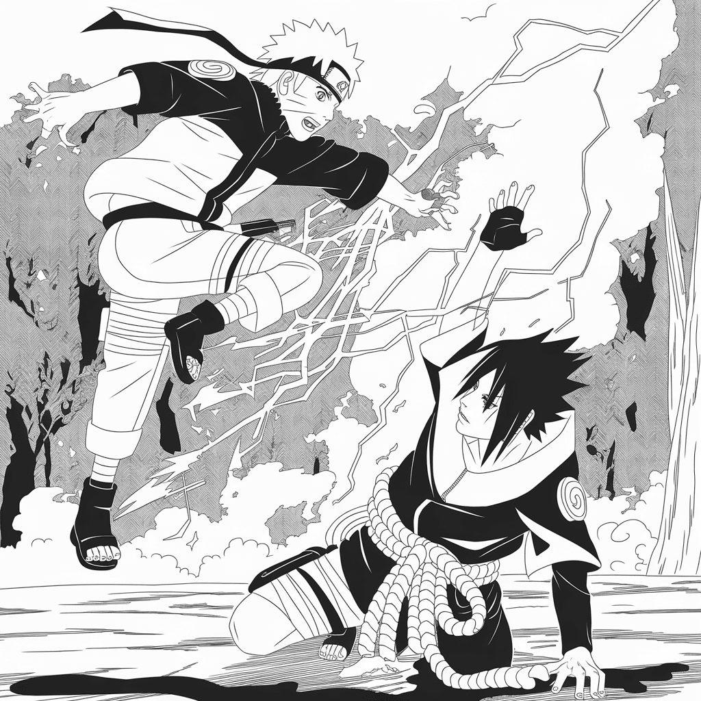 gambar mewarnai naruto dan sasuke 3