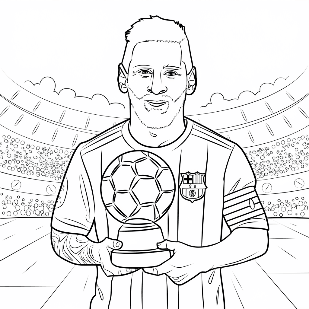 gambar mewarnai messi 4