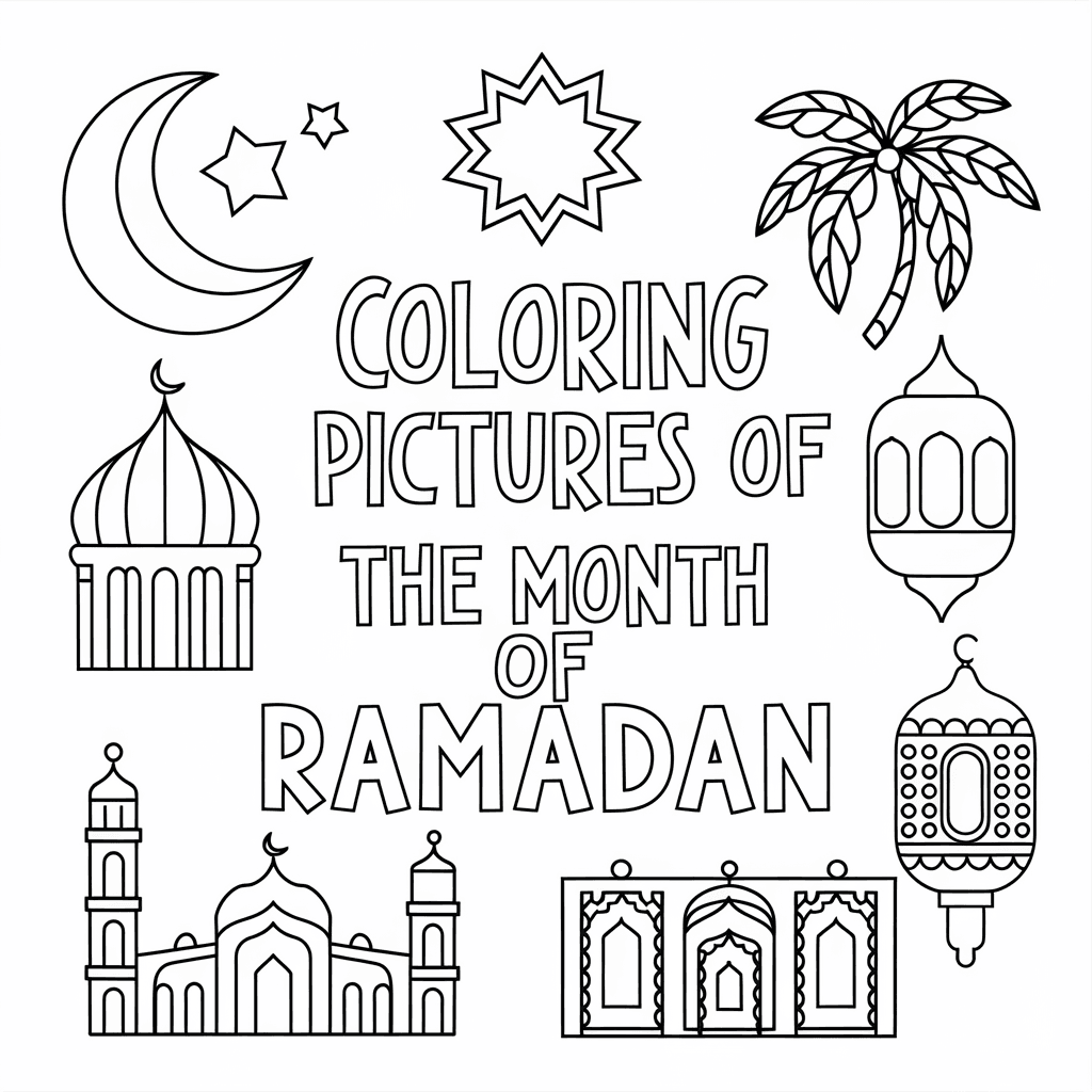 gambar mewarnai bulan ramadhan 11