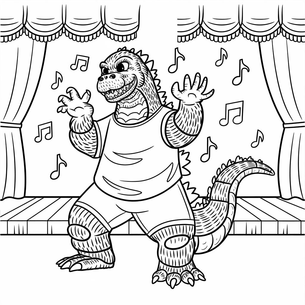 gambar mewarnai godzilla 29 