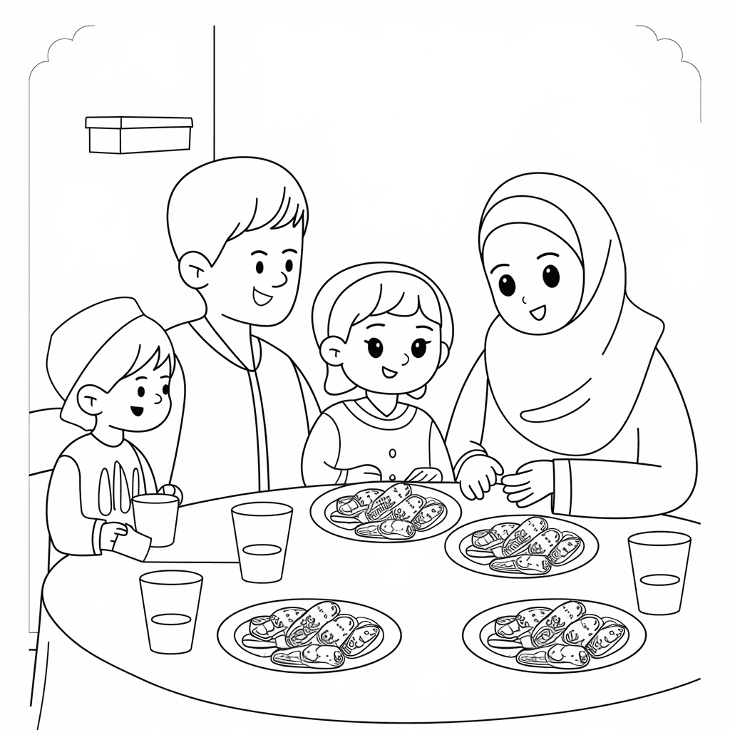 gambar mewarnai bulan ramadhan 3