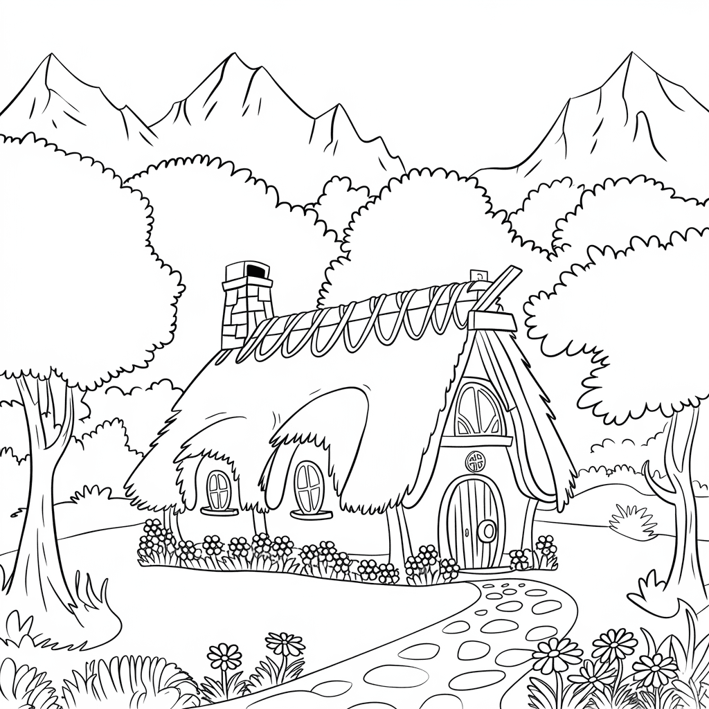 30 Gambar Rumah Belum Diwarnai untuk Diwarnai 26 gambar rumah belum dicat 25