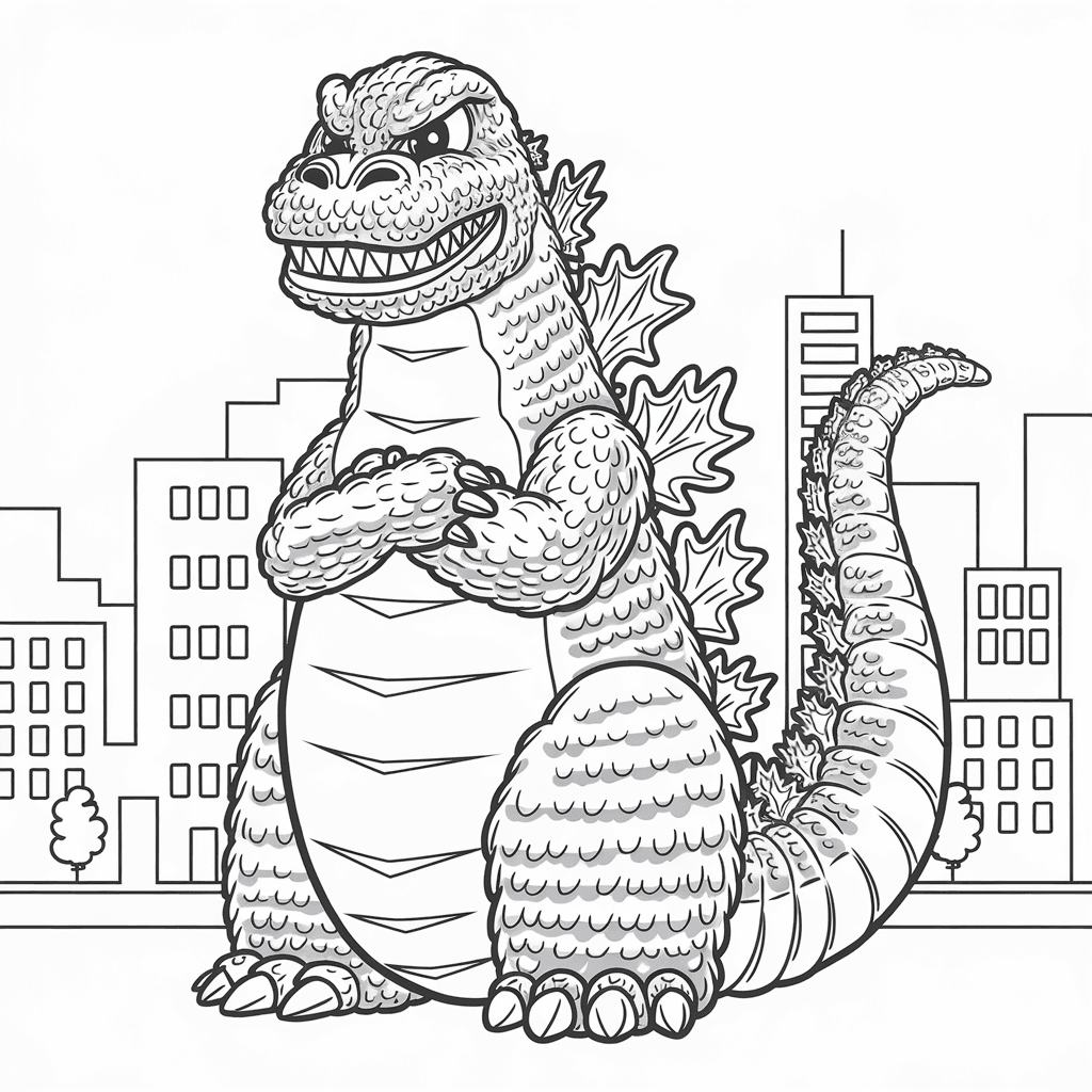 gambar mewarnai godzilla 22