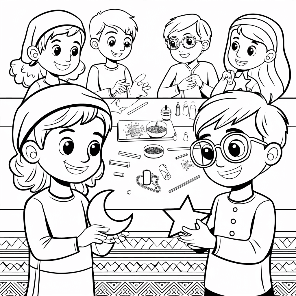 gambar mewarnai bulan ramadhan 25