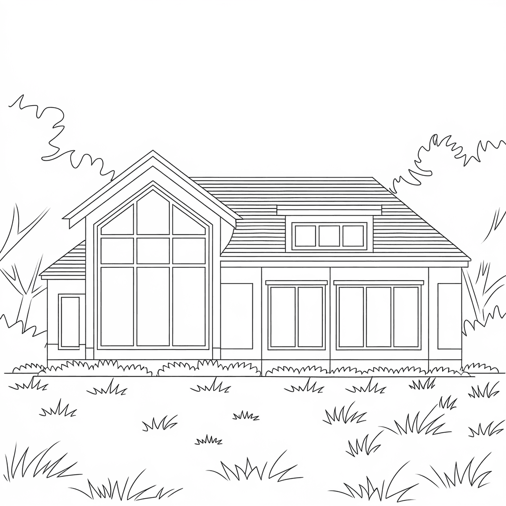 30 Gambar Rumah Belum Diwarnai untuk Diwarnai 7 gambar rumah belum diwarnai 6