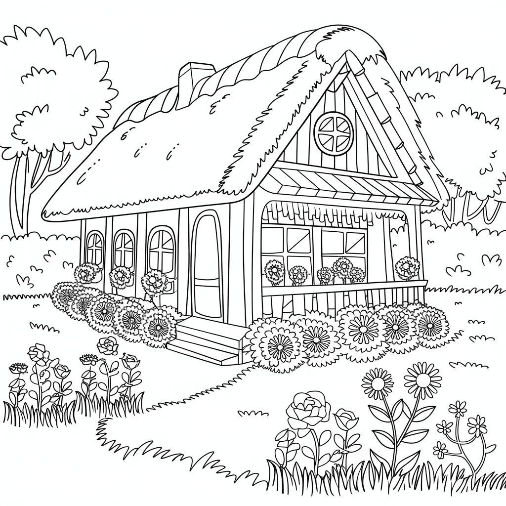 30 Gambar Rumah Belum Diwarnai untuk Diwarnai 24 gambar rumah belum dicat 23