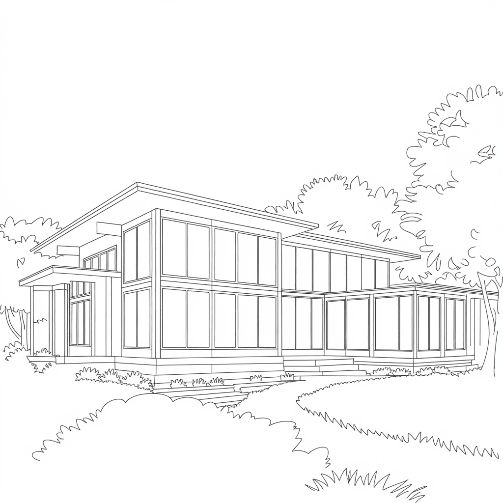 30 Gambar Rumah Belum Diwarnai untuk Diwarnai 16 gambar rumah belum dicat 15