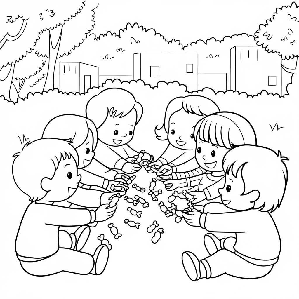 mewarnai gambar saling berbagi​ 9