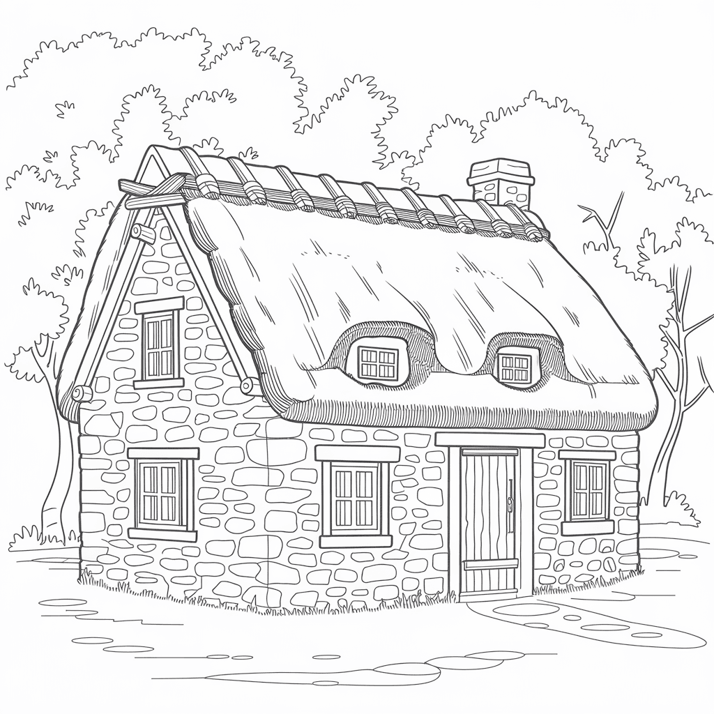 30 Gambar Rumah Belum Diwarnai untuk Diwarnai 23 gambar rumah belum dicat 22