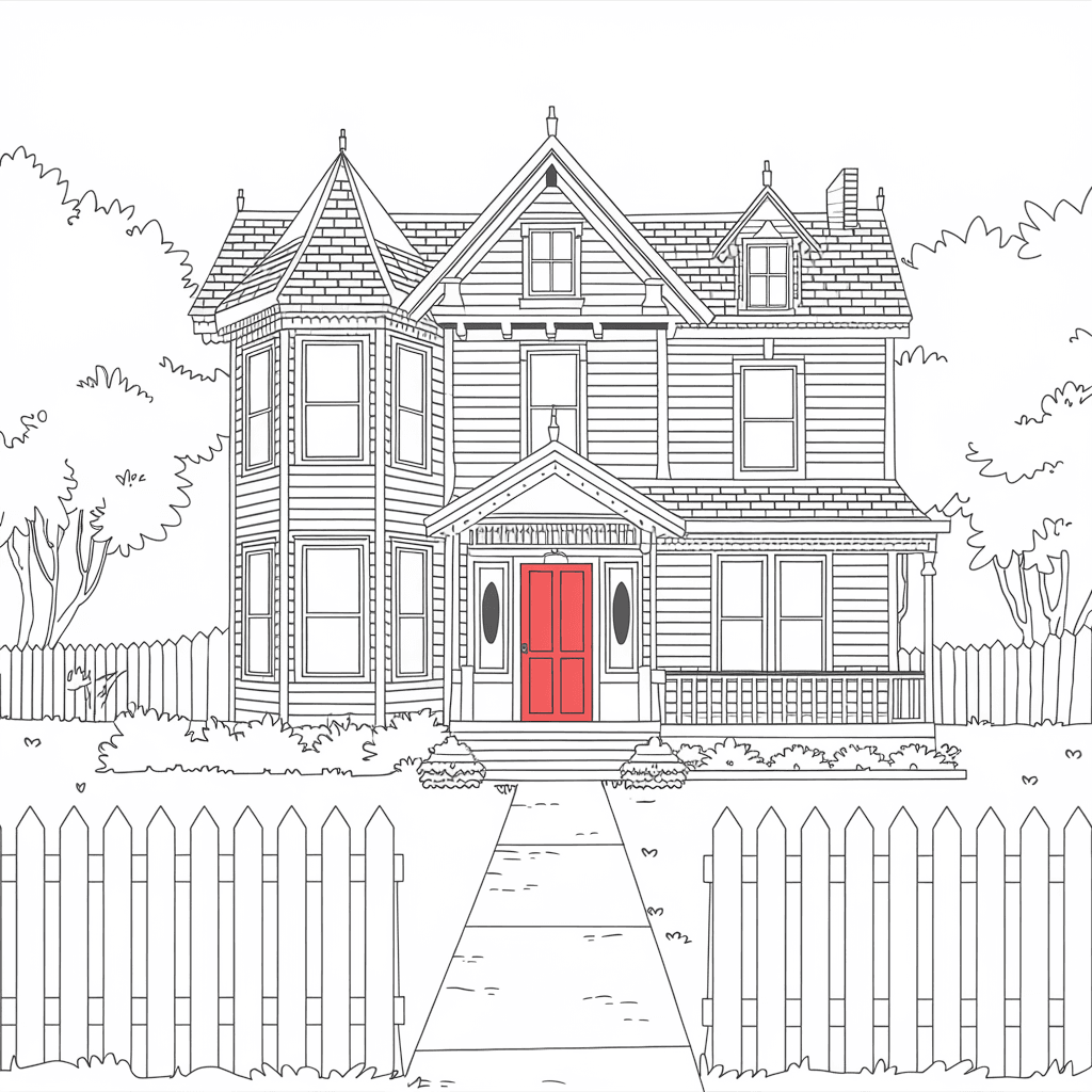 30 Gambar Rumah Belum Diwarnai untuk Diwarnai 15 gambar rumah belum dicat 14