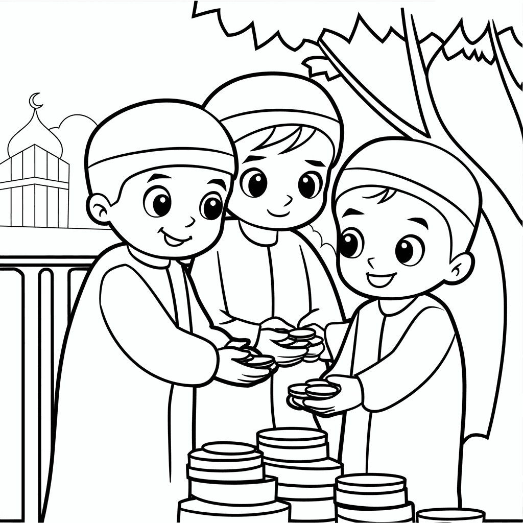 gambar mewarnai bulan ramadhan 8