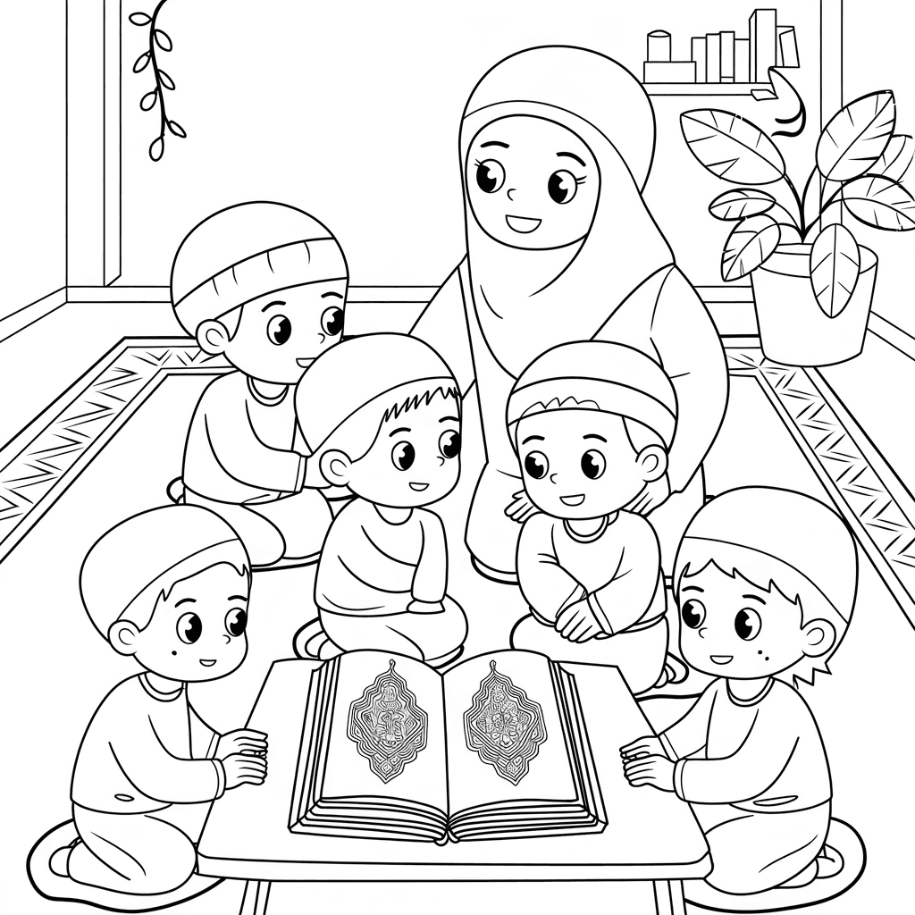 gambar mewarnai bulan ramadhan 13