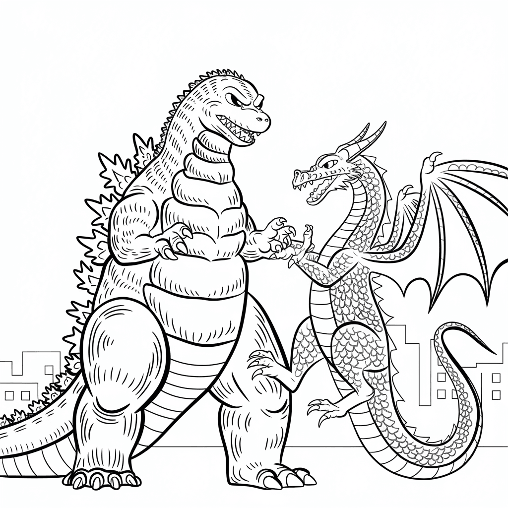 gambar mewarnai godzilla 16 