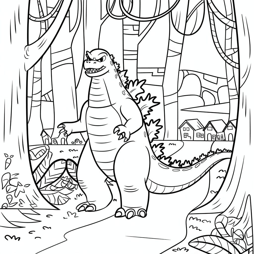 gambar mewarnai godzilla 11 
