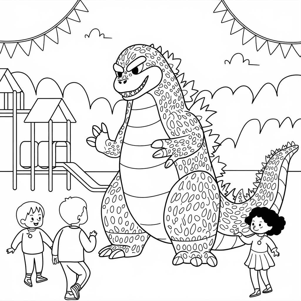 gambar mewarnai godzilla 13 