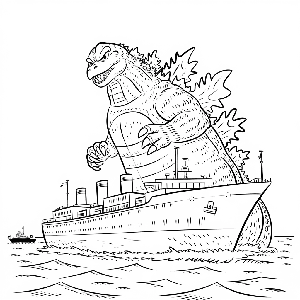 gambar mewarnai godzilla 19 