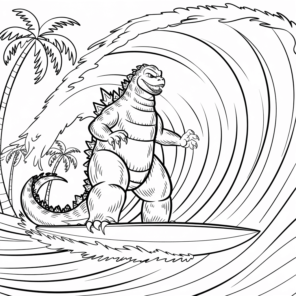 gambar mewarnai godzilla 27 