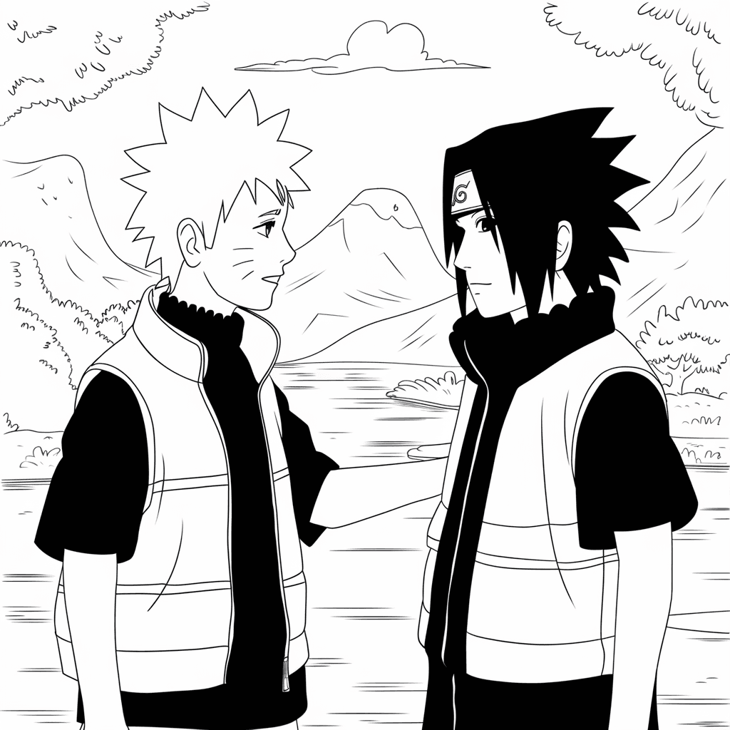 gambar mewarnai naruto dan sasuke 25