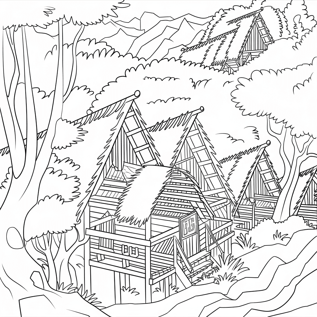 30 Gambar Rumah Belum Diwarnai untuk Diwarnai 8 gambar rumah belum diwarnai 7