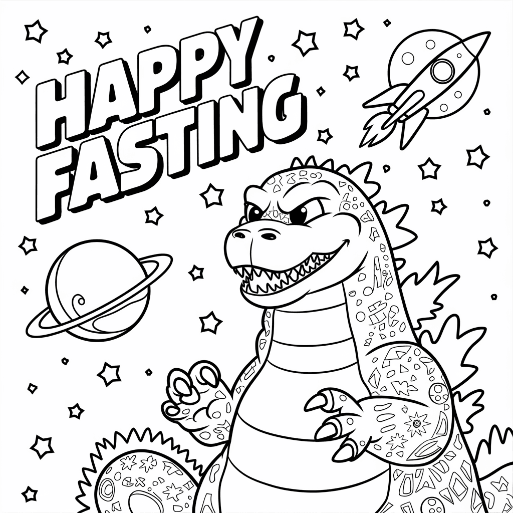 gambar mewarnai godzilla 14 