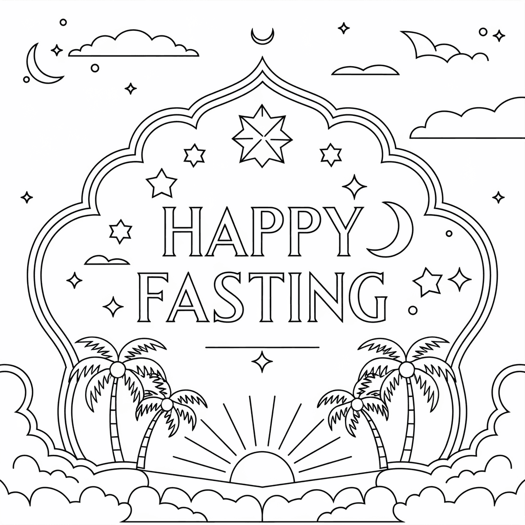 gambar mewarnai bulan ramadhan 30