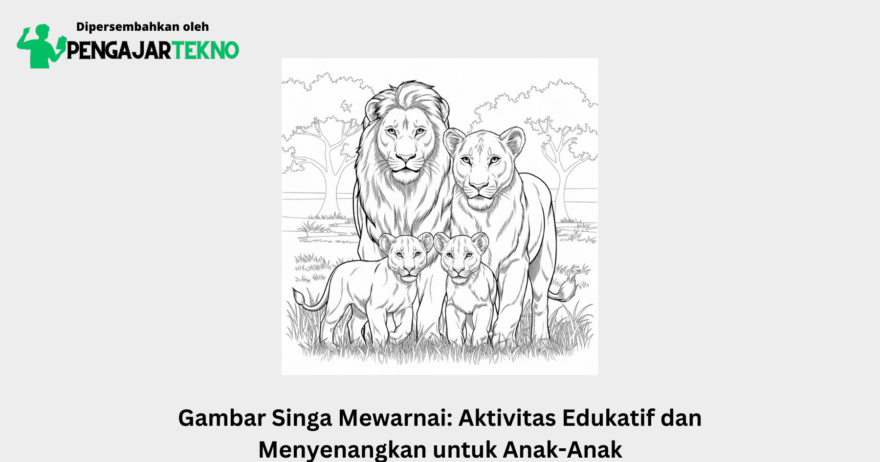 gambar singa mewarnai