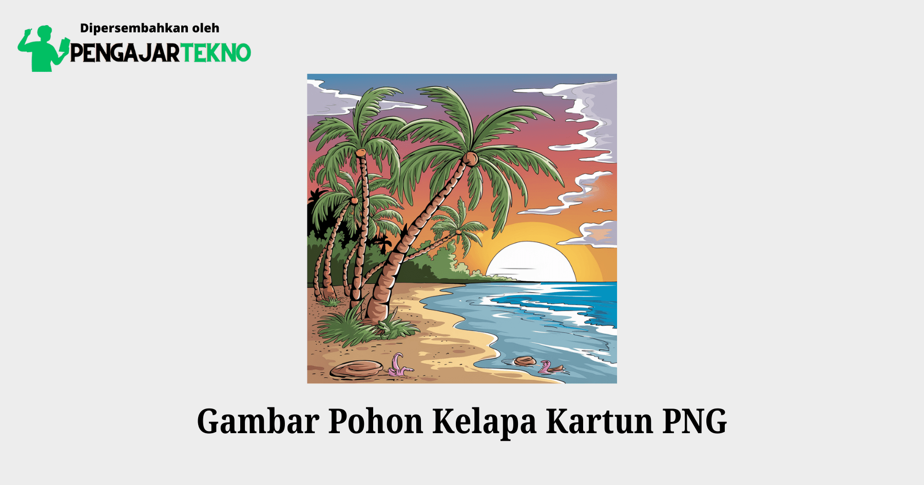 gambar pohon kelapa kartun png