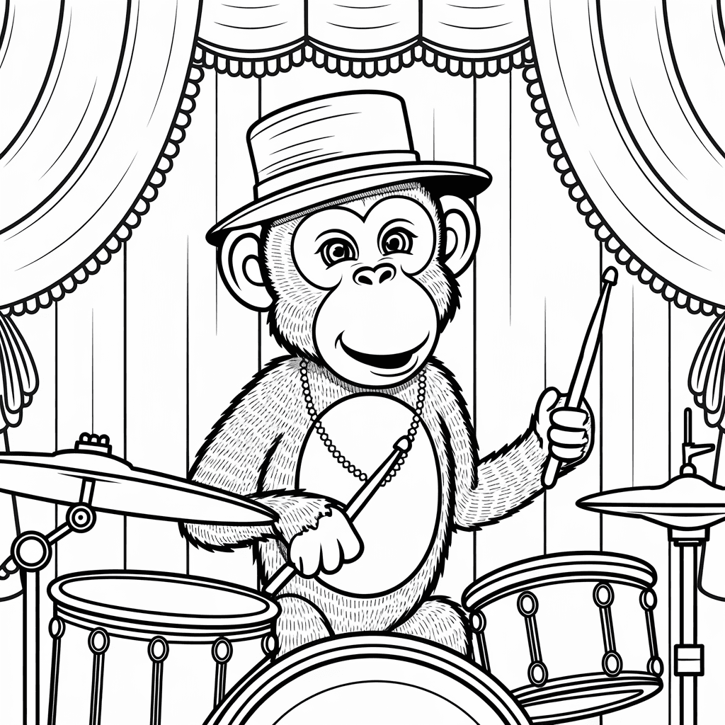 gambar monyet untuk diwarnai 23