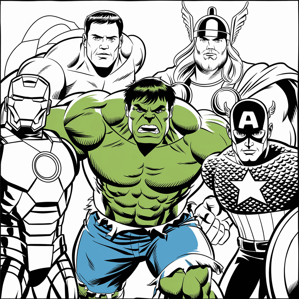 gambar hulk mewarnai 5