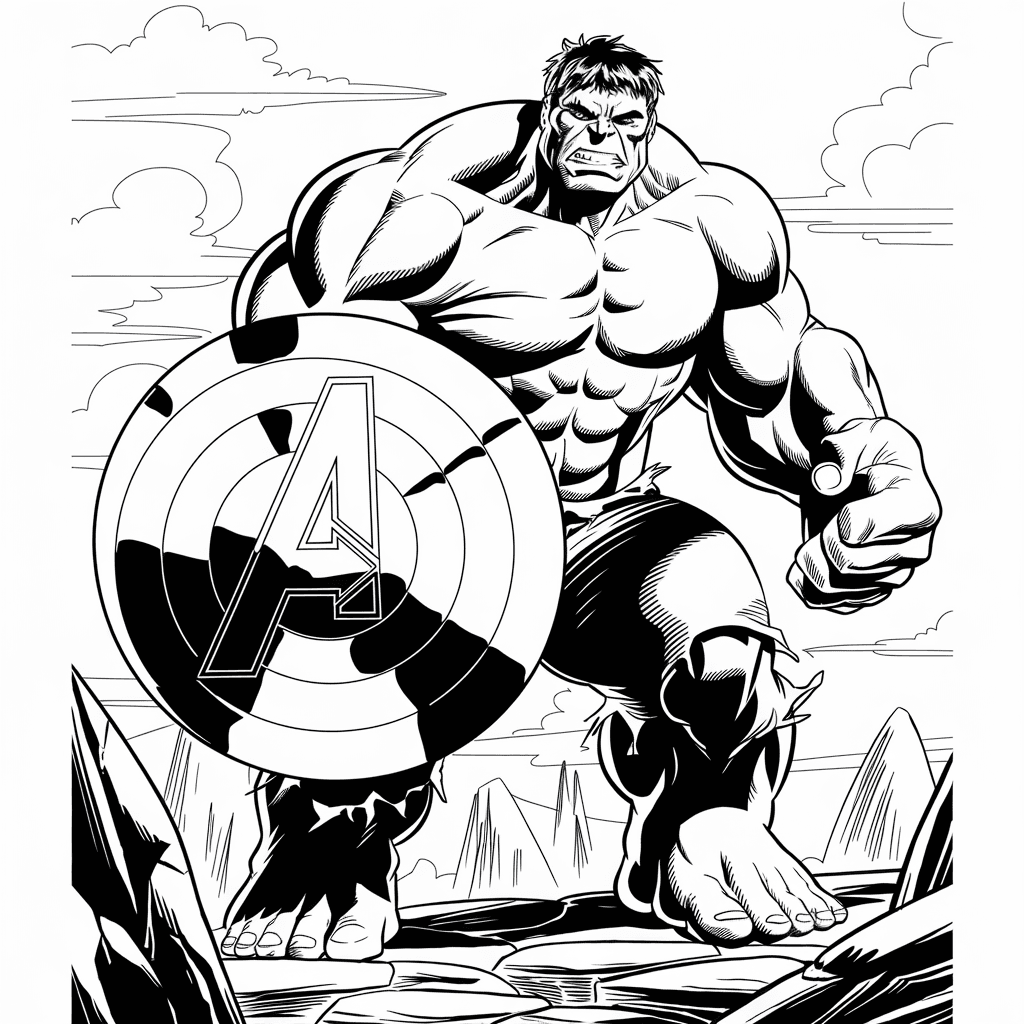 gambar hulk mewarnai 17