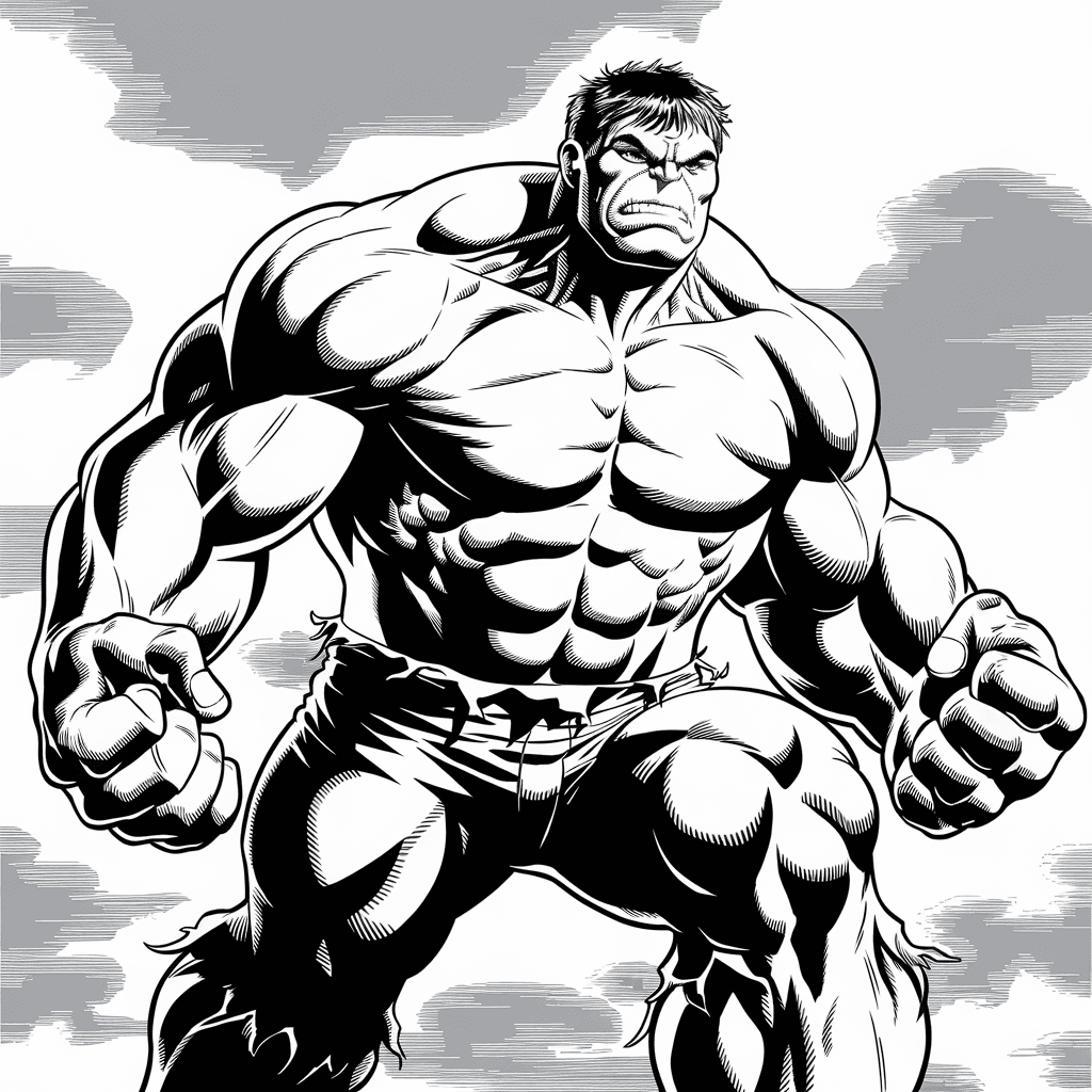 gambar hulk mewarnai 1
