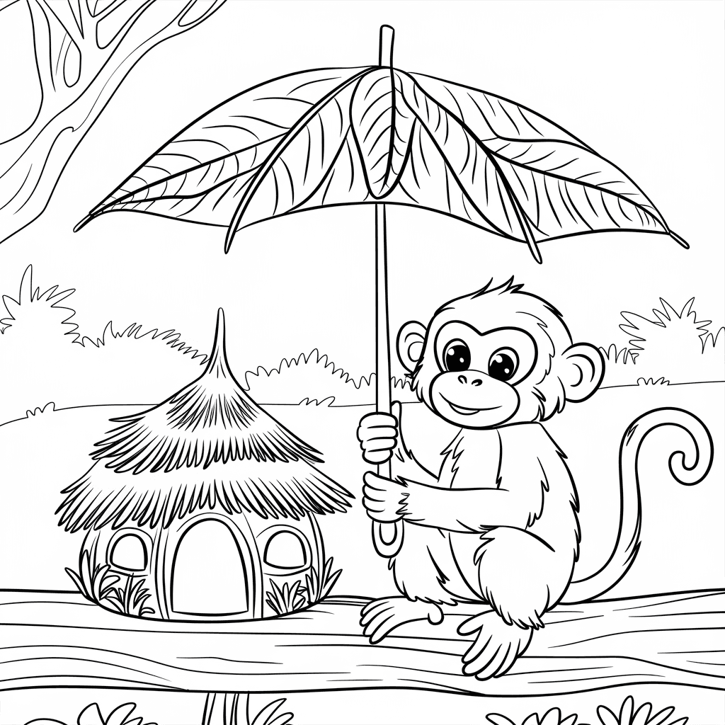 gambar monyet untuk diwarnai 13