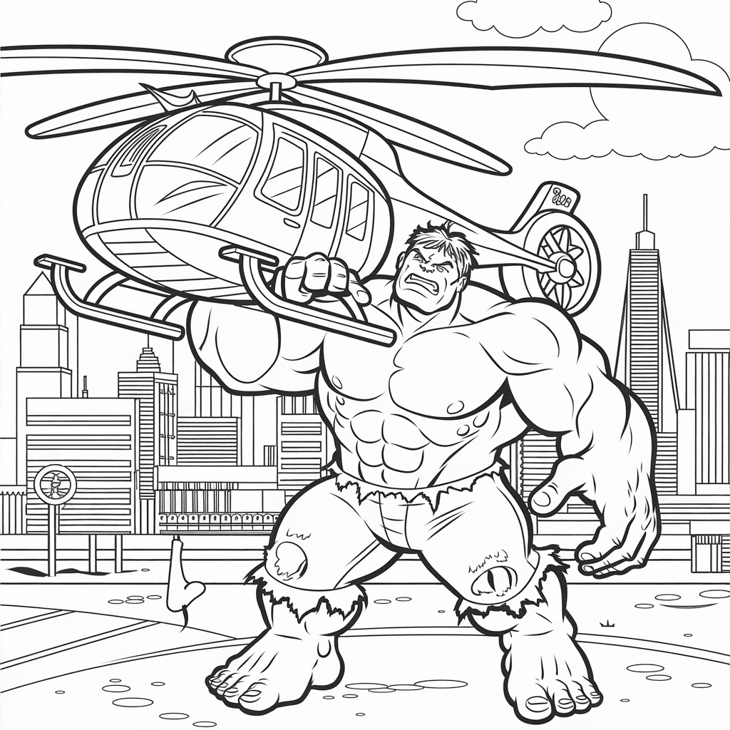 gambar hulk mewarnai 13