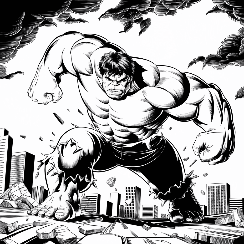 gambar hulk mewarnai 18