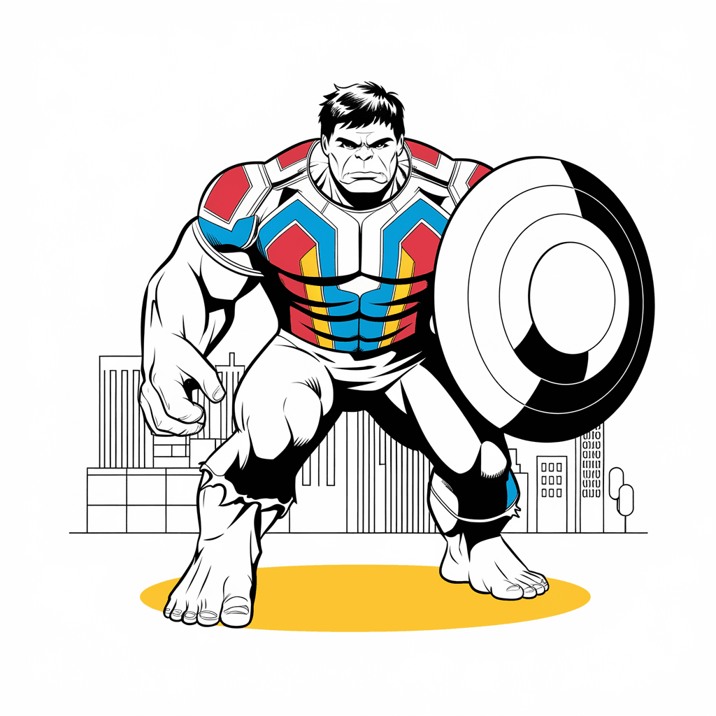 gambar hulk mewarnai 24